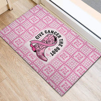 Give Cancer The Boot Pink Cowgirl Rubber Doormat Hawaiian Paniolo Mixed Quilt Pattern Style