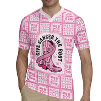 Give Cancer The Boot Pink Cowgirl Rugby Jersey Hawaiian Paniolo Mixed Quilt Pattern Style