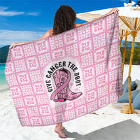 Give Cancer The Boot Pink Cowgirl Sarong Hawaiian Paniolo Mixed Quilt Pattern Style