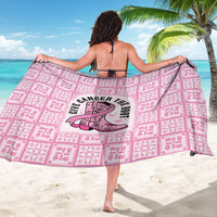 Give Cancer The Boot Pink Cowgirl Sarong Hawaiian Paniolo Mixed Quilt Pattern Style