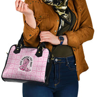 Give Cancer The Boot Pink Cowgirl Shoulder Handbag Hawaiian Paniolo Mixed Quilt Pattern Style