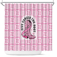 Give Cancer The Boot Pink Cowgirl Shower Curtain Hawaiian Paniolo Mixed Quilt Pattern Style