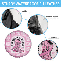 Give Cancer The Boot Pink Cowgirl Spare Tire Cover Hawaiian Paniolo Mixed Quilt Pattern Style