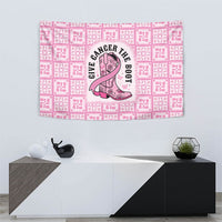 Give Cancer The Boot Pink Cowgirl Tapestry Hawaiian Paniolo Mixed Quilt Pattern Style