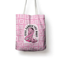 Give Cancer The Boot Pink Cowgirl Tote Bag Hawaiian Paniolo Mixed Quilt Pattern Style
