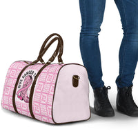 Give Cancer The Boot Pink Cowgirl Travel Bag Hawaiian Paniolo Mixed Quilt Pattern Style