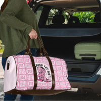 Give Cancer The Boot Pink Cowgirl Travel Bag Hawaiian Paniolo Mixed Quilt Pattern Style