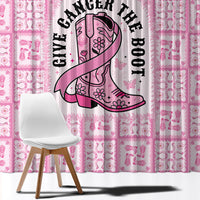Give Cancer The Boot Pink Cowgirl Window Curtain Hawaiian Paniolo Mixed Quilt Pattern Style