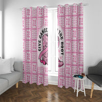 Give Cancer The Boot Pink Cowgirl Window Curtain Hawaiian Paniolo Mixed Quilt Pattern Style