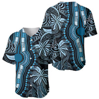 Polynesia Dashiki Baseball Jersey Polynesia and Africa Traditional Special Together Blue LT9 - Polynesian Pride
