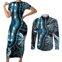 polynesia-dashiki-couples-matching-short-sleeve-bodycon-dress-and-long-sleeve-button-shirts-polynesia-and-africa-traditional-special-together-blue