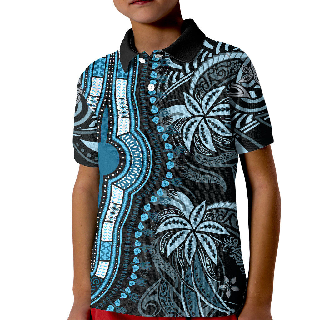 Polynesia Dashiki Kid Polo Shirt Polynesia and Africa Traditional Special Together Blue LT9 Kid Blue - Polynesian Pride