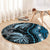 Polynesia Dashiki Round Carpet Polynesia and Africa Traditional Special Together Blue LT9 - Polynesian Pride