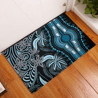 Polynesia Dashiki Rubber Doormat Polynesia and Africa Traditional Special Together Blue LT9 Blue - Polynesian Pride