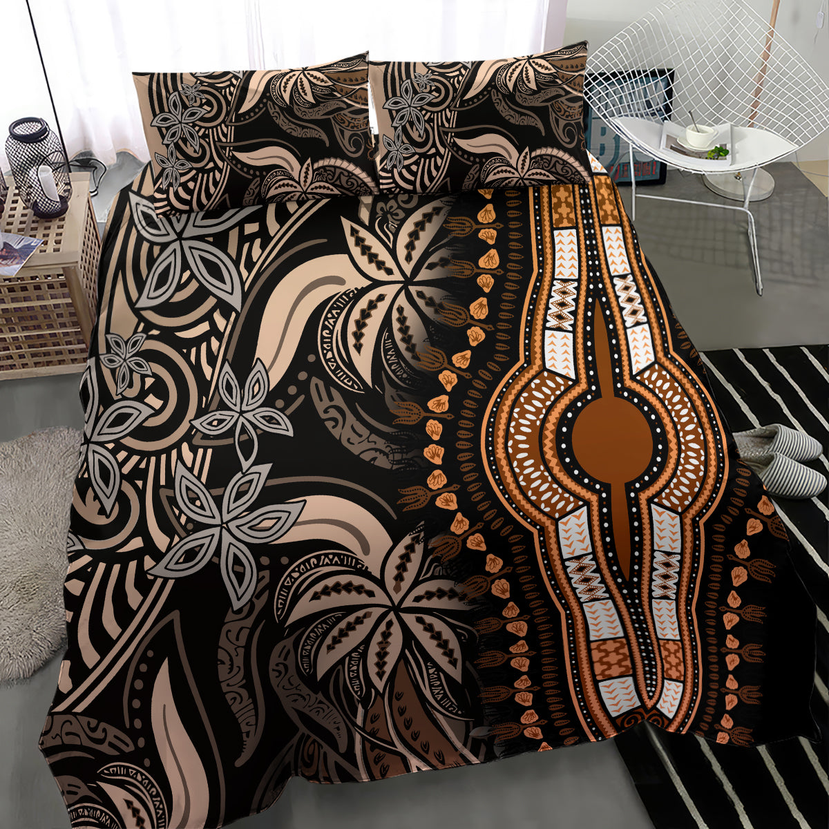 Polynesia Dashiki Bedding Set Polynesia and Africa Traditional Special Together Gold LT9 - Polynesian Pride