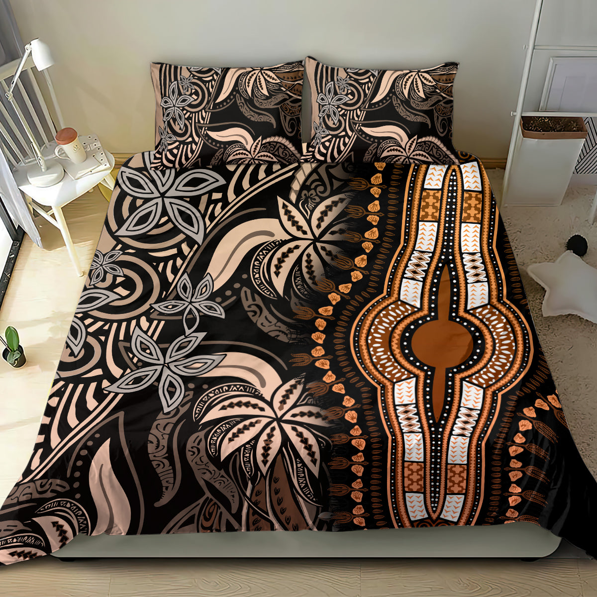 Polynesia Dashiki Bedding Set Polynesia and Africa Traditional Special Together Gold LT9 - Polynesian Pride