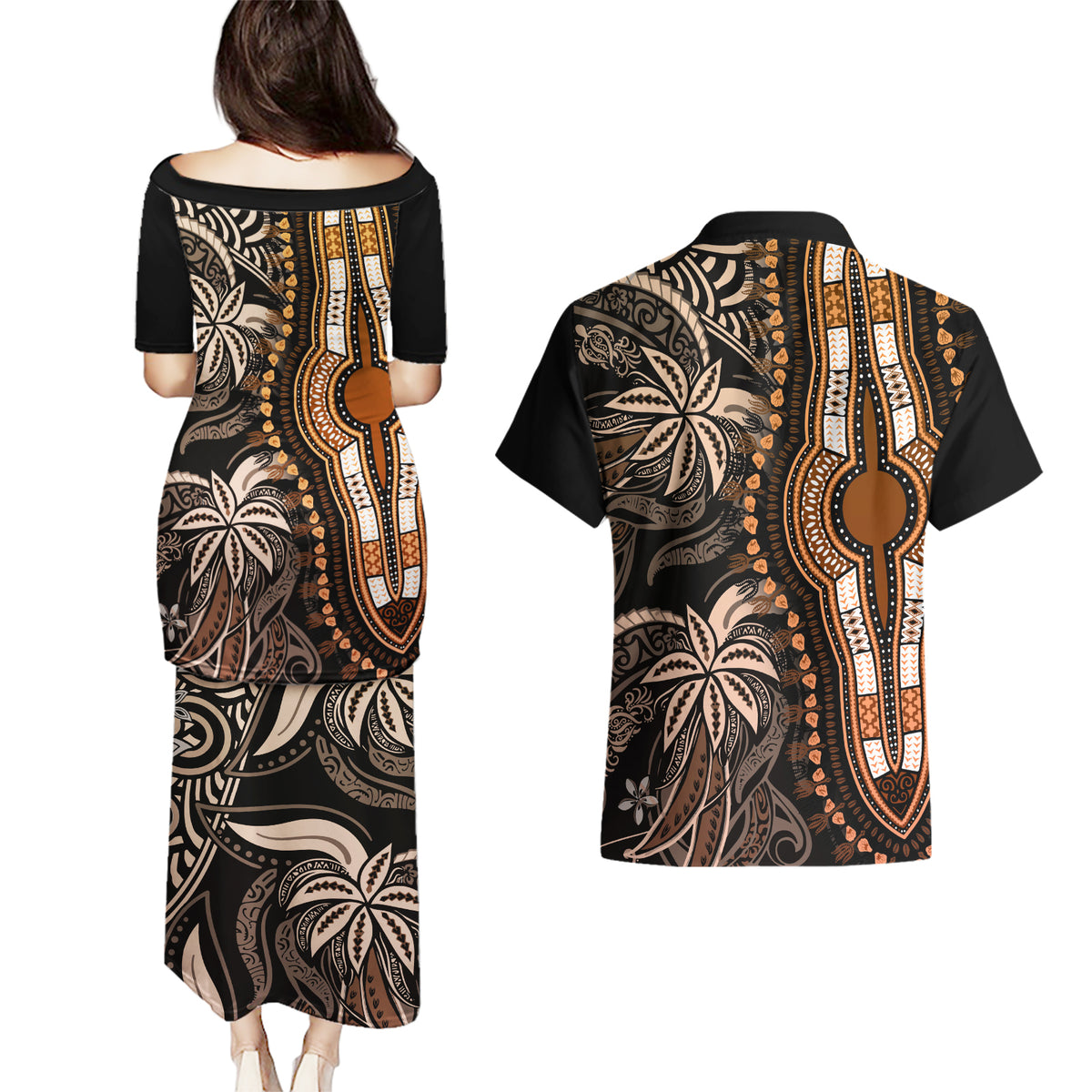 polynesia-dashiki-couples-matching-puletasi-dress-and-hawaiian-shirt-polynesia-and-africa-traditional-special-together-gold