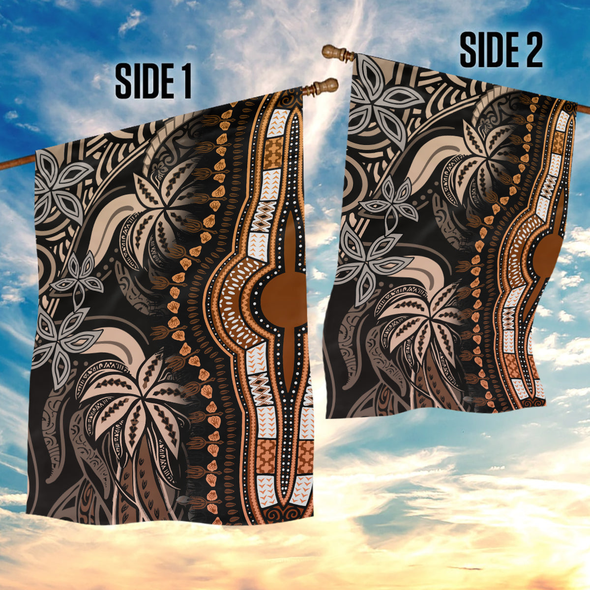 Polynesia Dashiki Garden Flag Polynesia and Africa Traditional Special Together Gold LT9 - Polynesian Pride