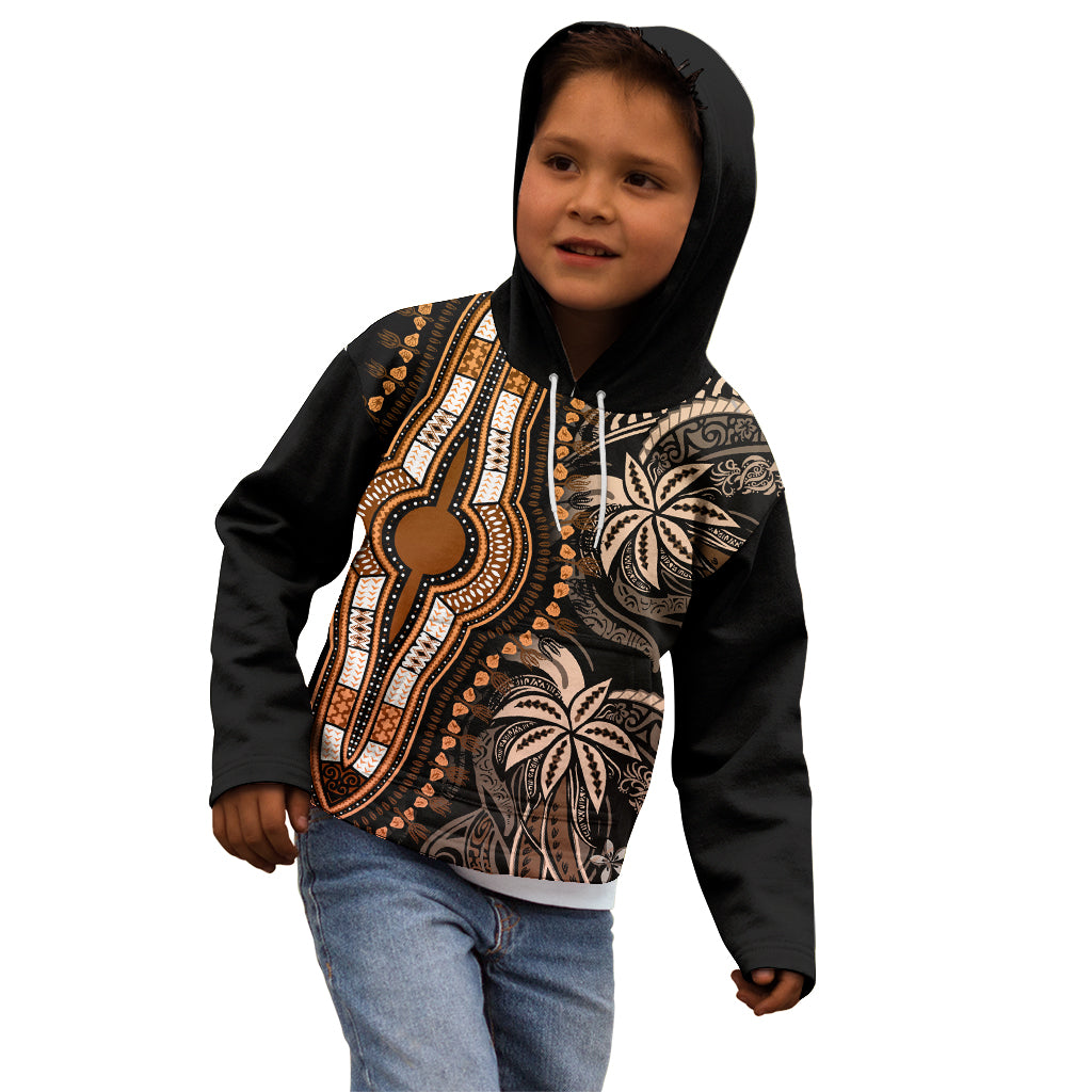 Polynesia Dashiki Kid Hoodie Polynesia and Africa Traditional Special Together Gold LT9 - Polynesian Pride