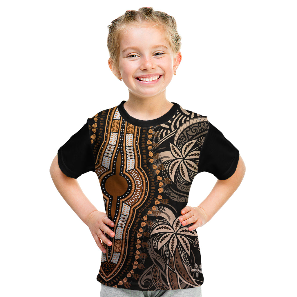 Polynesia Dashiki Kid T Shirt Polynesia and Africa Traditional Special Together Gold LT9 Gold - Polynesian Pride