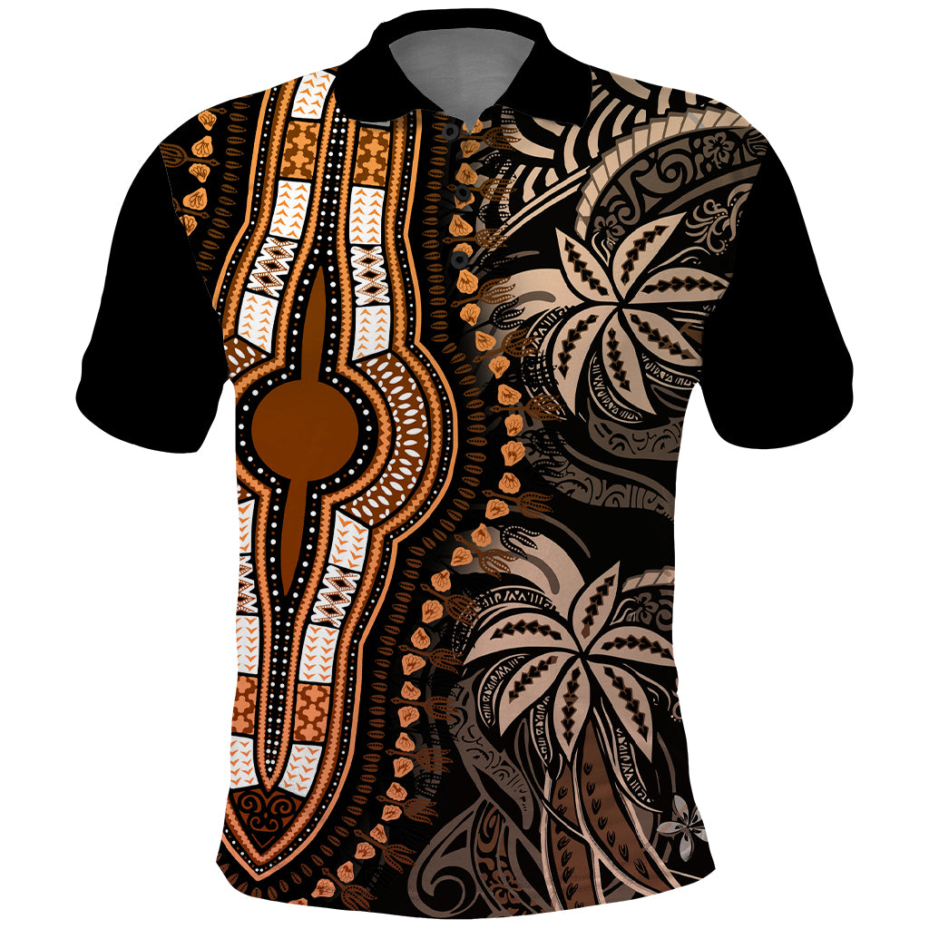 Polynesia Dashiki Polo Shirt Polynesia and Africa Traditional Special Together Gold LT9 Gold - Polynesian Pride