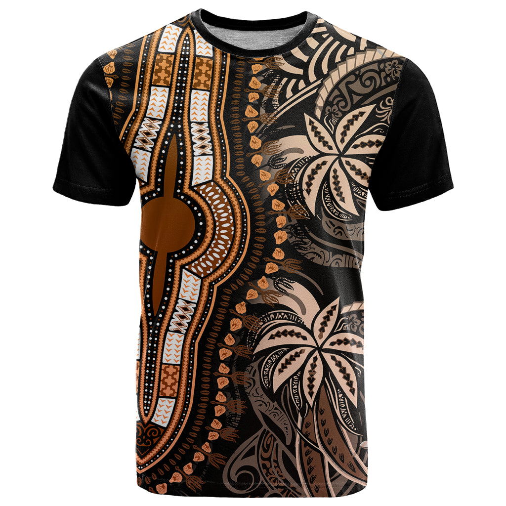 Polynesia Dashiki T Shirt Polynesia and Africa Traditional Special Together Gold LT9 Gold - Polynesian Pride