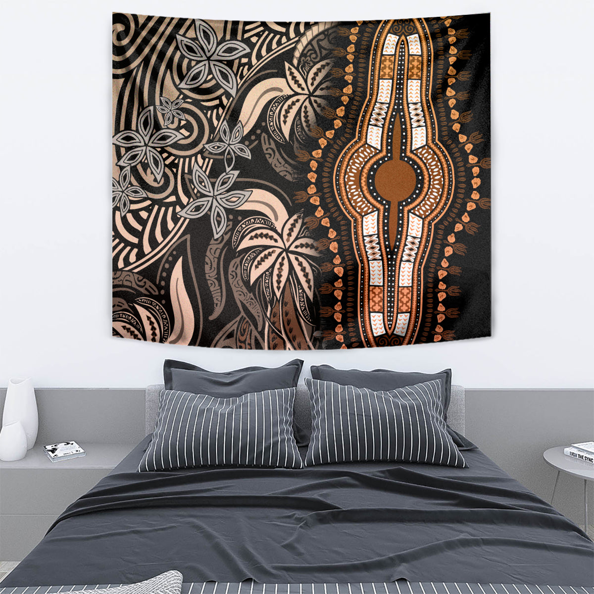 Polynesia Dashiki Tapestry Polynesia and Africa Traditional Special Together Gold LT9 - Polynesian Pride