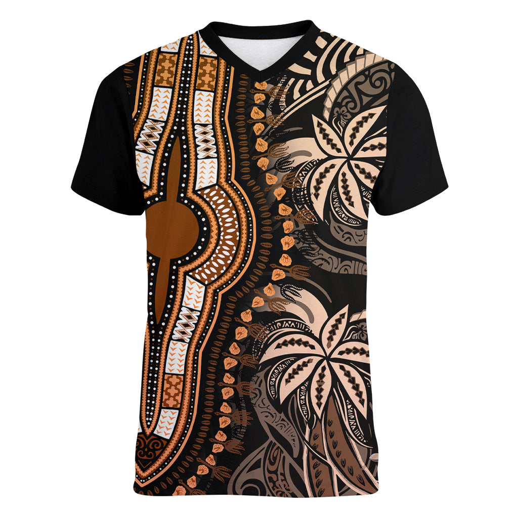 polynesia-dashiki-women-v-neck-t-shirt-polynesia-and-africa-traditional-special-together-gold