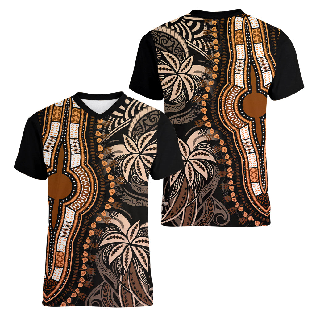 polynesia-dashiki-women-v-neck-t-shirt-polynesia-and-africa-traditional-special-together-gold