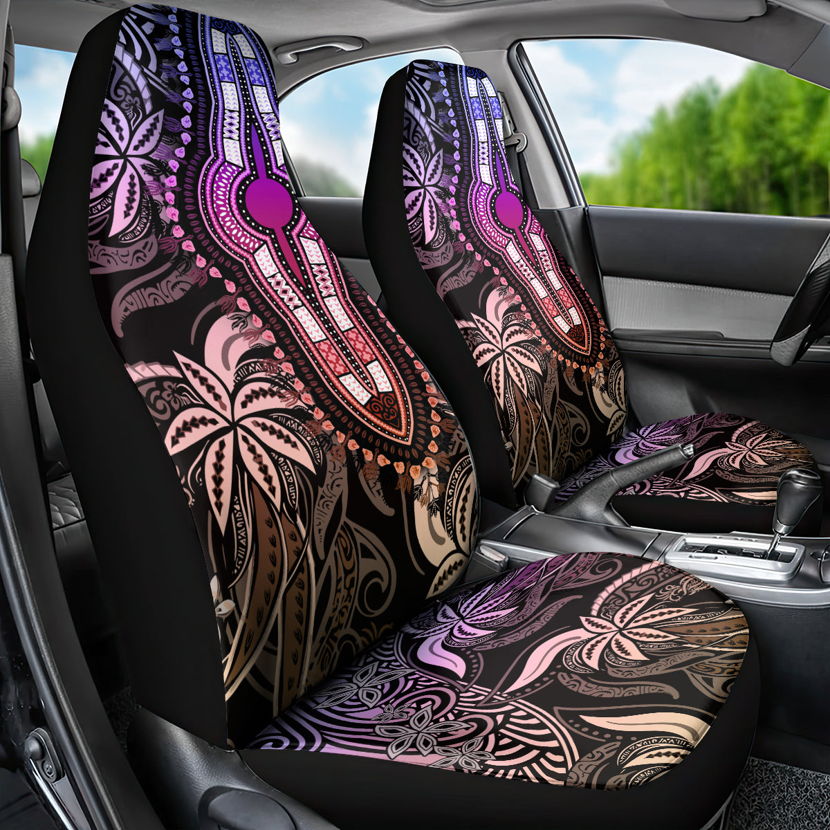 Polynesia Dashiki Car Seat Cover Polynesia and Africa Traditional Special Together Pastel LT9 - Polynesian Pride