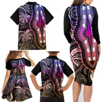 polynesia-dashiki-family-matching-long-sleeve-bodycon-dress-and-hawaiian-shirt-polynesia-and-africa-traditional-special-together-pastel