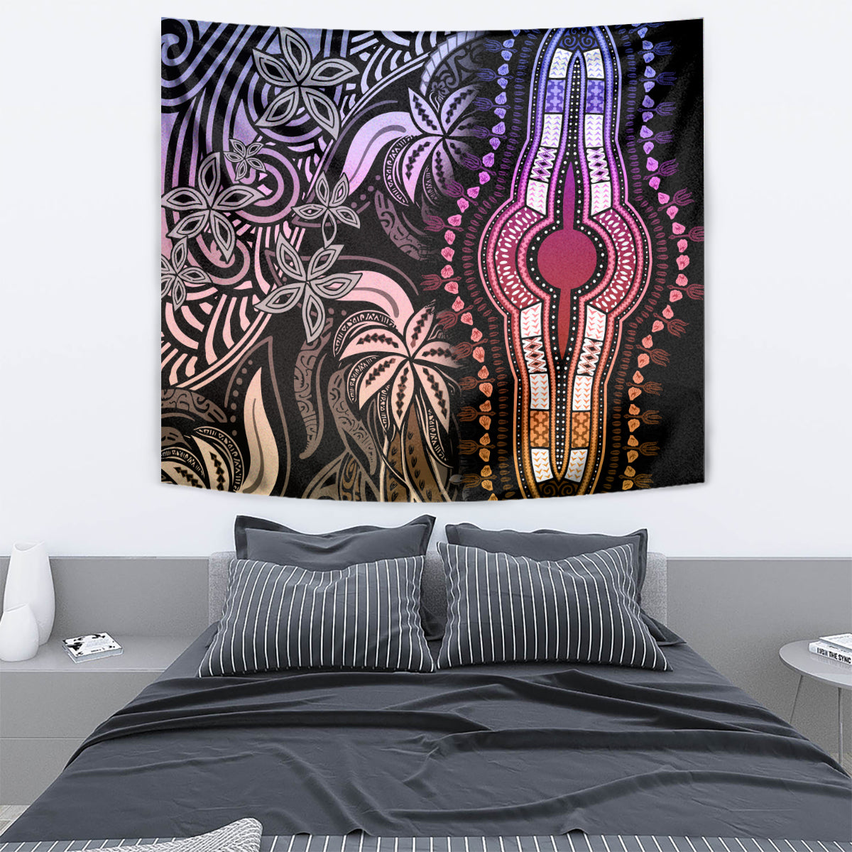 Polynesia Dashiki Tapestry Polynesia and Africa Traditional Special Together Pastel LT9 - Polynesian Pride