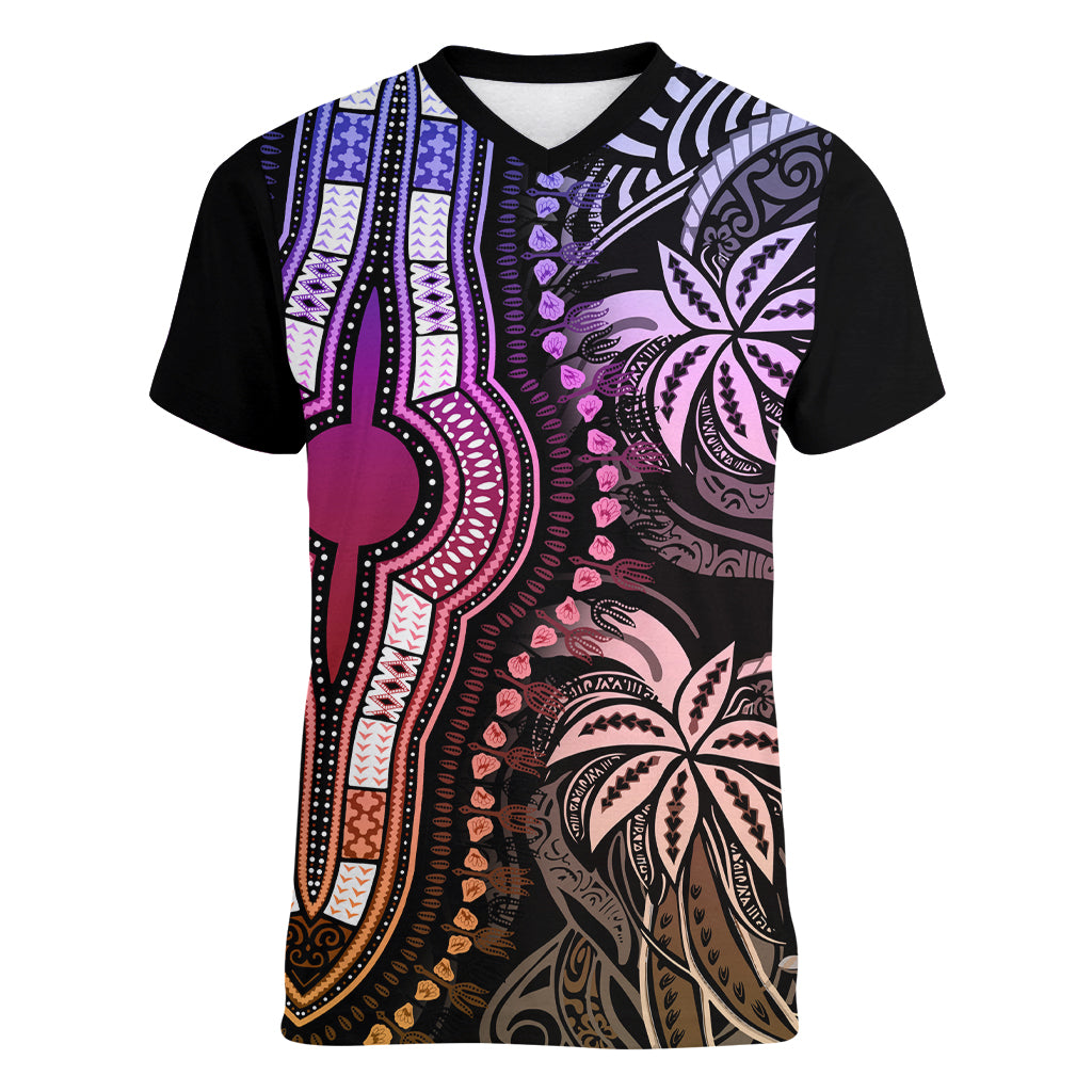 polynesia-dashiki-women-v-neck-t-shirt-polynesia-and-africa-traditional-special-together-pastel