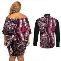 polynesia-dashiki-couples-matching-off-shoulder-short-dress-and-long-sleeve-button-shirts-polynesia-and-africa-traditional-special-together-pink