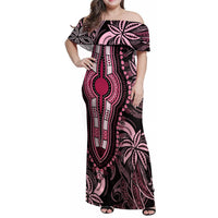 polynesia-dashiki-family-matching-off-shoulder-maxi-dress-and-hawaiian-shirt-polynesia-and-africa-traditional-special-together-pink