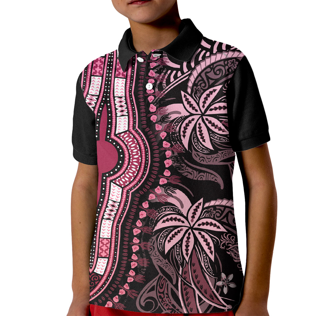 Polynesia Dashiki Kid Polo Shirt Polynesia and Africa Traditional Special Together Pink LT9 Kid Pink - Polynesian Pride