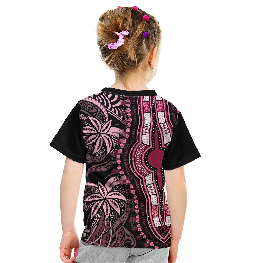 Polynesia Dashiki Kid T Shirt Polynesia and Africa Traditional Special Together Pink LT9 - Polynesian Pride