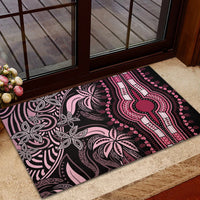 Polynesia Dashiki Rubber Doormat Polynesia and Africa Traditional Special Together Pink LT9 - Polynesian Pride