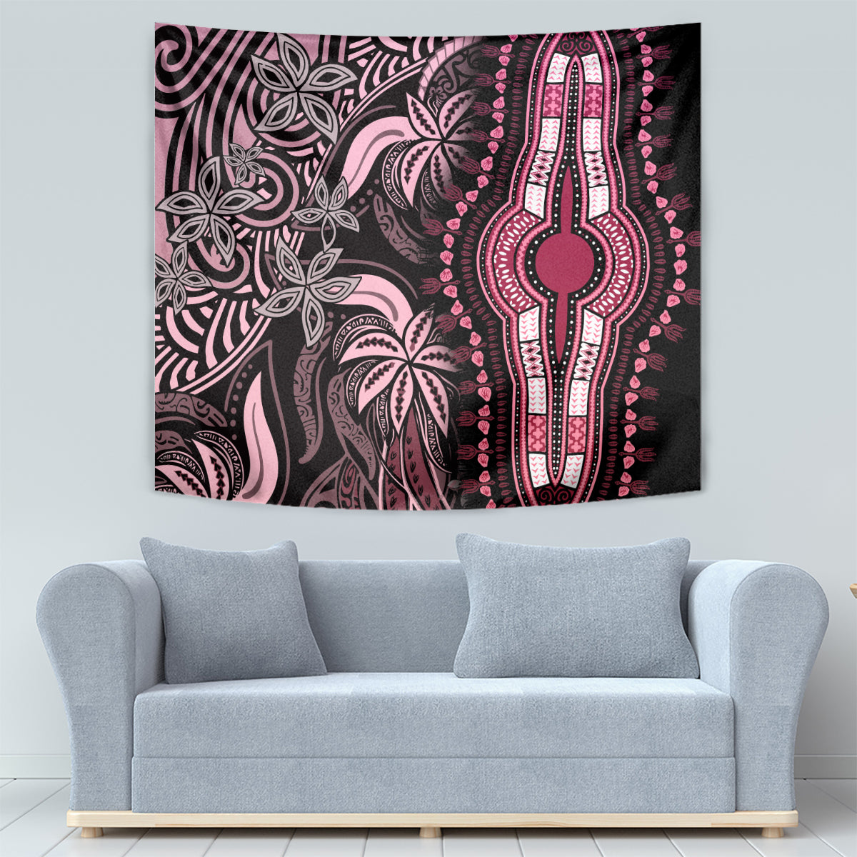 Polynesia Dashiki Tapestry Polynesia and Africa Traditional Special Together Pink LT9 - Polynesian Pride