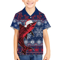 samoa-manuia-le-kirisimasi-kid-hawaiian-shirt-samoan-fishing-tribal-pattern-christmas-vibe