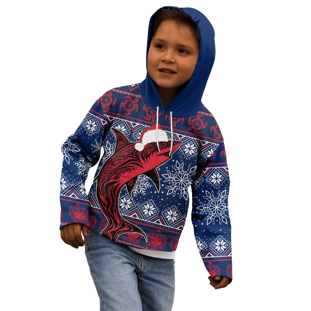 Samoa Manuia Le Kirisimasi Kid Hoodie Samoan Fishing Tribal Pattern Christmas Vibe LT9 - Polynesian Pride