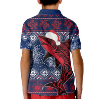 Samoa Manuia Le Kirisimasi Kid Polo Shirt Samoan Fishing Tribal Pattern Christmas Vibe LT9 - Polynesian Pride