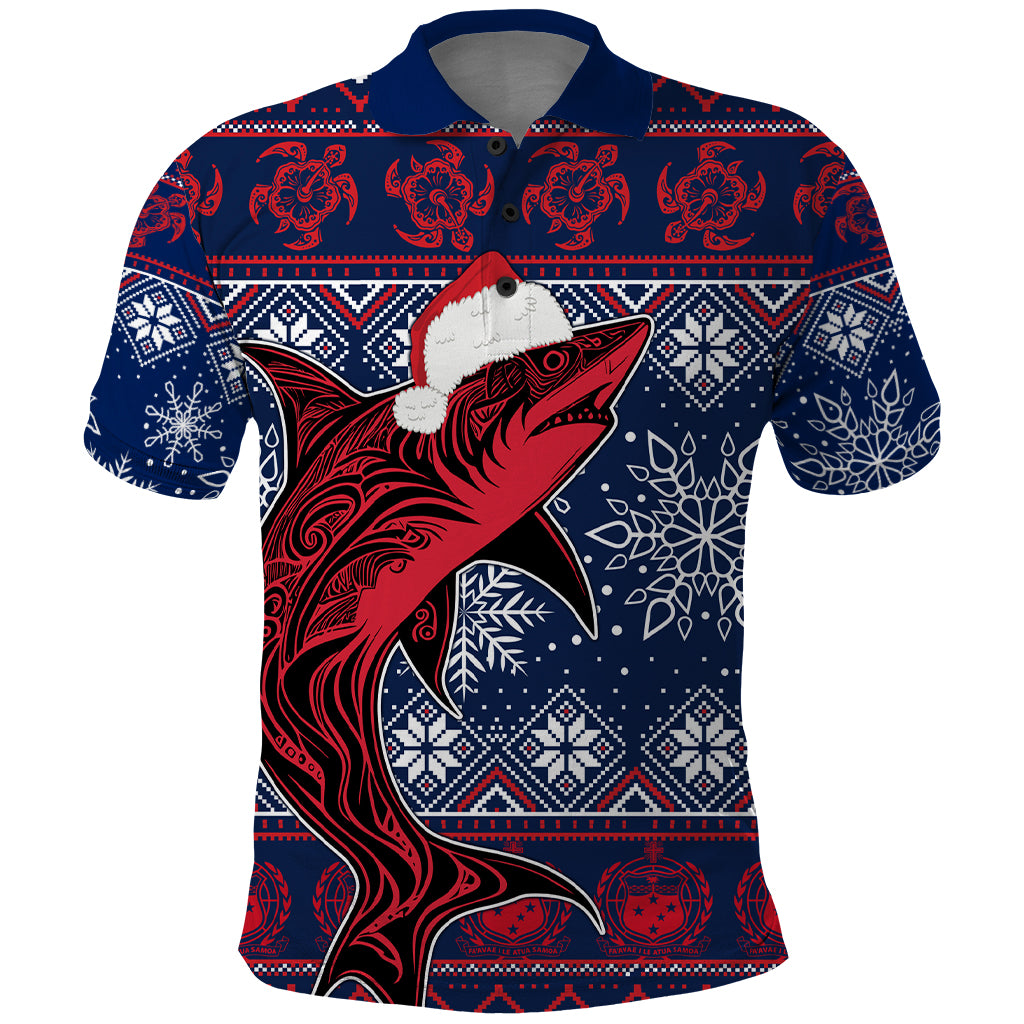 Samoa Manuia Le Kirisimasi Polo Shirt Samoan Fishing Tribal Pattern Christmas Vibe LT9 Red - Polynesian Pride