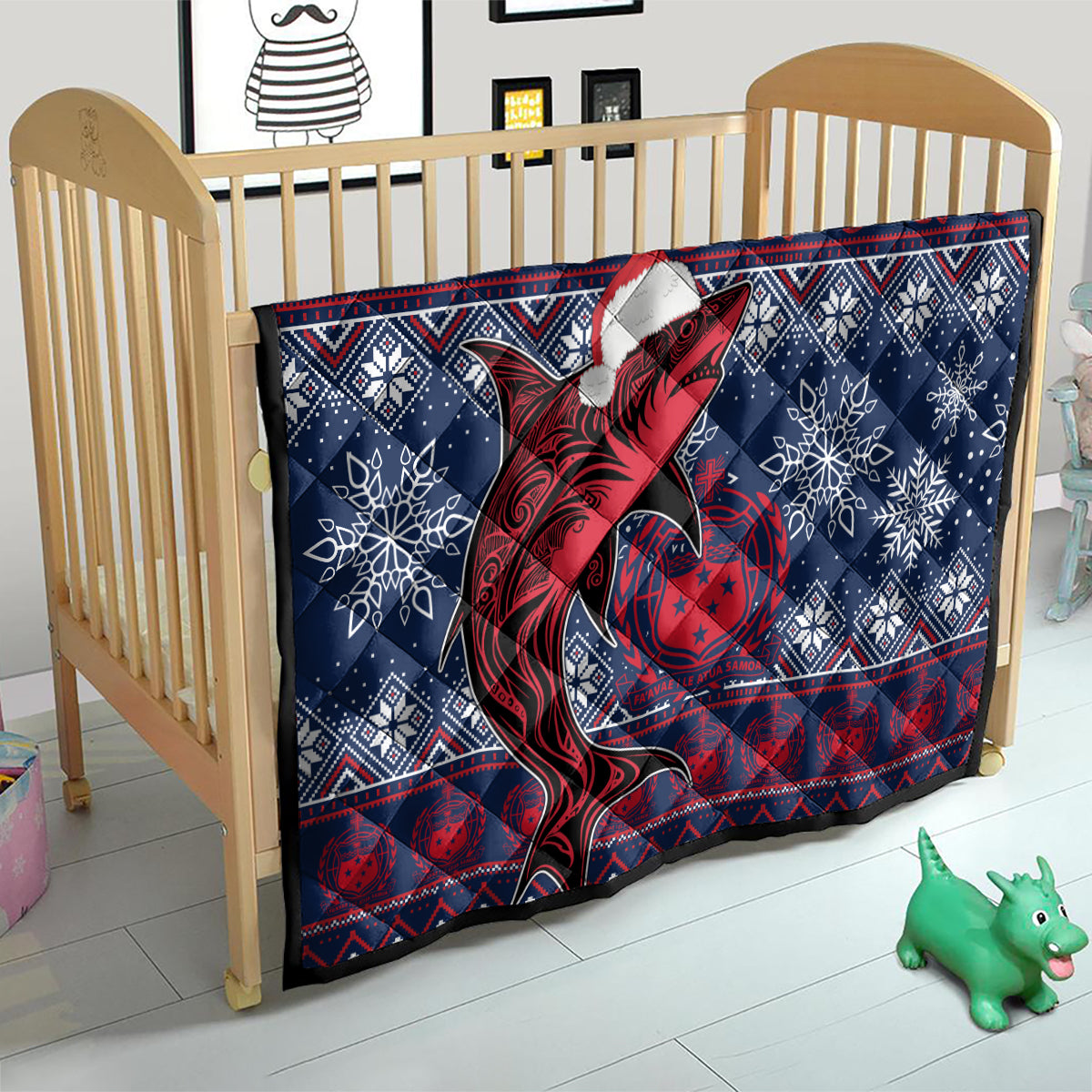 Samoa Manuia Le Kirisimasi Quilt Samoan Fishing Tribal Pattern Christmas Vibe LT9 - Polynesian Pride