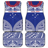 Personalised Toa Samoa Rugby Spirit Car Mats Blue Samoan Tribal Pattern - Polynesian Pride