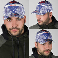 Personalised Toa Samoa Rugby Spirit Classic Cap Blue Samoan Tribal Pattern - Polynesian Pride