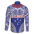 Personalised Toa Samoa Rugby Spirit Family Matching Long Sleeve Bodycon Dress and Hawaiian Shirt Blue Samoan Tribal Pattern - Polynesian Pride