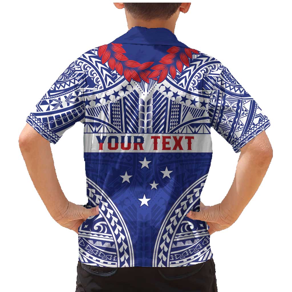 Personalised Toa Samoa Rugby Spirit Family Matching Mermaid Dress and Hawaiian Shirt Blue Samoan Tribal Pattern - Polynesian Pride