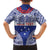 Personalised Toa Samoa Rugby Spirit Family Matching Off Shoulder Short Dress and Hawaiian Shirt Blue Samoan Tribal Pattern - Polynesian Pride