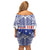 Personalised Toa Samoa Rugby Spirit Family Matching Off Shoulder Short Dress and Hawaiian Shirt Blue Samoan Tribal Pattern - Polynesian Pride